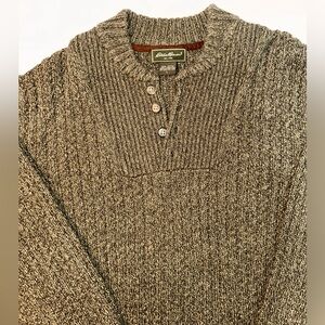 Eddie Bauer Men's Olive green Cotten knit Sweater